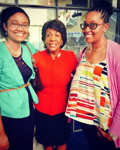 Briana Booker meets Representative Maxine Waters May 23, 2018 with Michele Steele