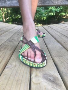 Yellow and Green Kwame BAAH handcrafted sandals
