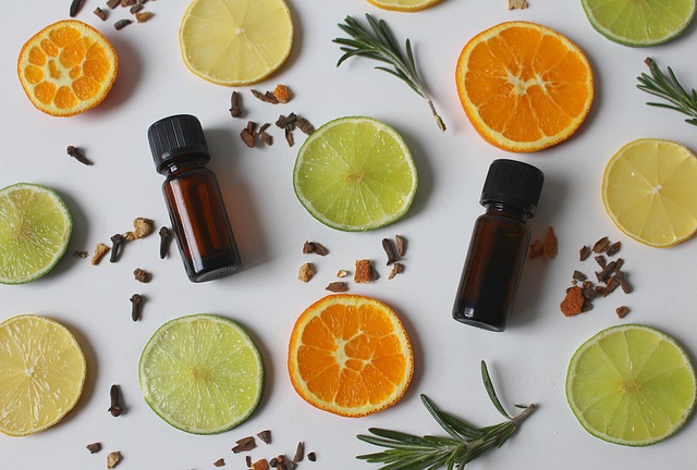 diffusing lemon and orange essential oils