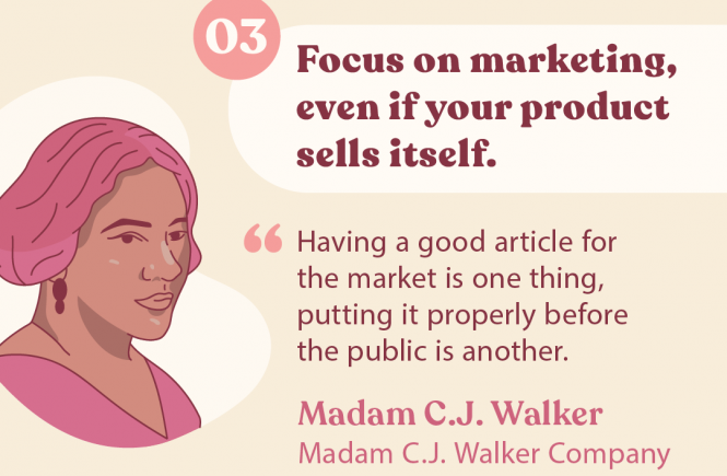 Madam C.J. Walker Quote about product marketing for black history month