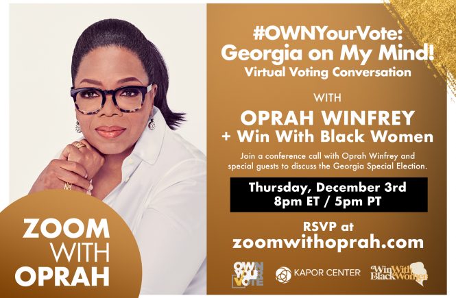Oprah Winfrey Zoom conversation on the Georgia Senate Runoff Election