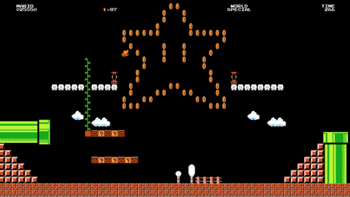 Super Mario retro game level screen shot.