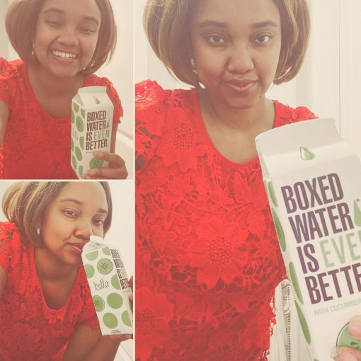 Briana Booker, Chief Editor, of Fromgirltogirl.com, drinks Boxed Water. Boxed Water is Even Better with falvor.