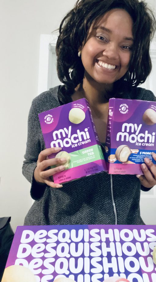 Briana Booker of Fromgirltogirl.com gives My Mochi Ice Cream a taste test.
