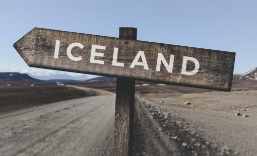 Iceland sign. Iceland is the most popular Christmas destination that Americans want to visit. 