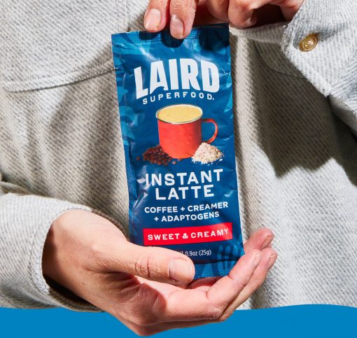 Laird Superfood Instant Latte Coffee, Creaner, and Adaptogens. Sweet and Creamy Coffee.